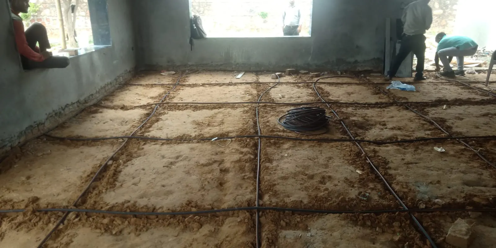 PCES pre-construction site with treated soil and termite piping